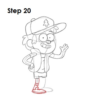 Draw Dipper Pines Step 20