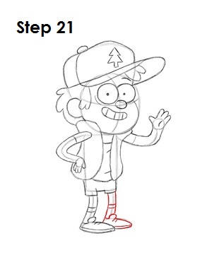 Draw Dipper Pines Step 21