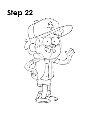 Draw Dipper Pines Step 22