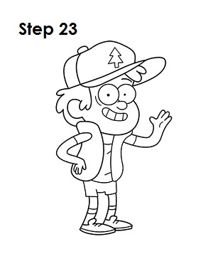 Draw Dipper Pines Step 23
