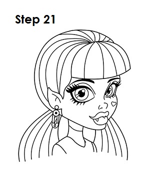 How to Draw Draculaura Step 21