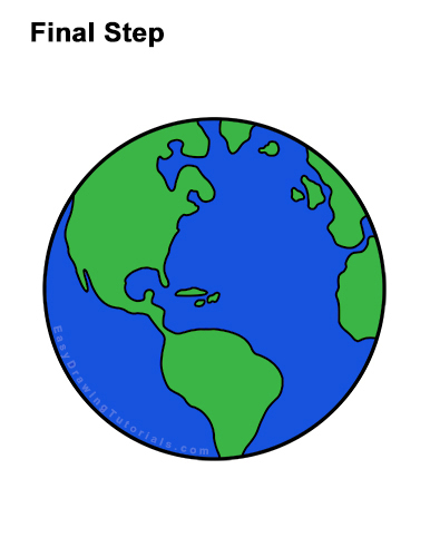 How to Draw Cartoon Planet Earth World Globe Clipart