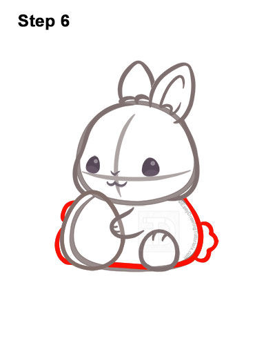 How to Draw Easter Bunny Rabbit with Egg 6