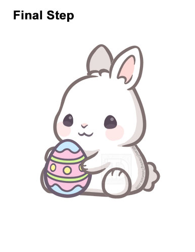 How to Draw Easter Bunny Rabbit with Egg