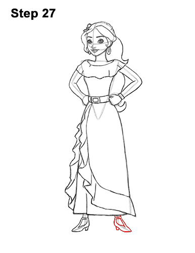How to Draw Princess Elena of Avalor Full Body 27
