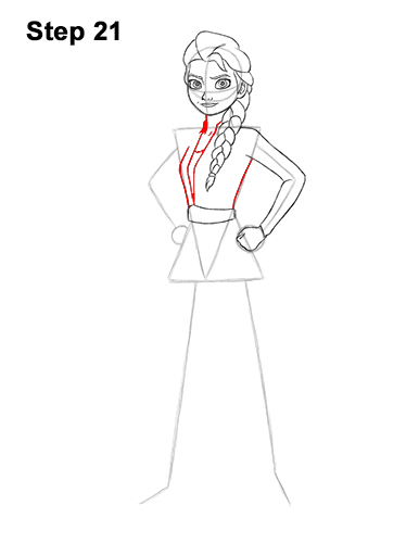 How to Draw Queen Elsa Frozen Two II Dress Outfit Full Body 21