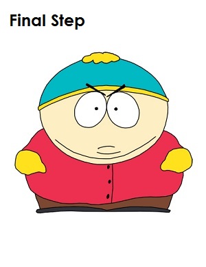Draw Eric Cartman Completed Drawing