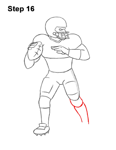 How to Draw a Cartoon Football Player Quarterback 16