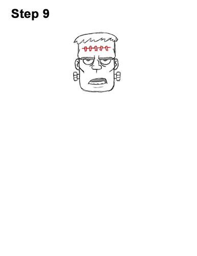 How to Draw Cartoon Frankenstein Monster Halloween 9