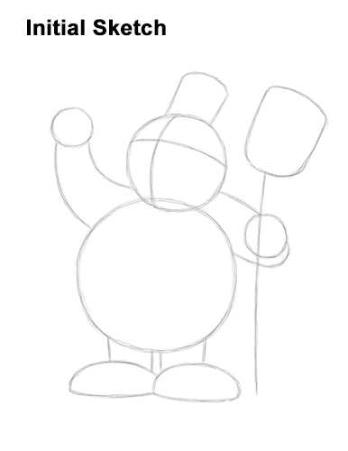 How to Draw Frosty the Snowman Christmas Guides Lines