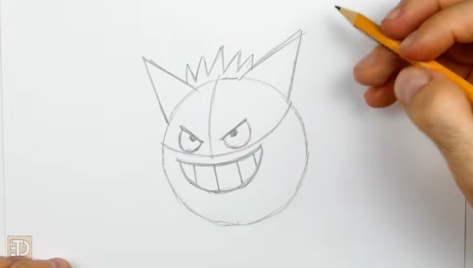 How to Draw Pokemon Gengar Face Details