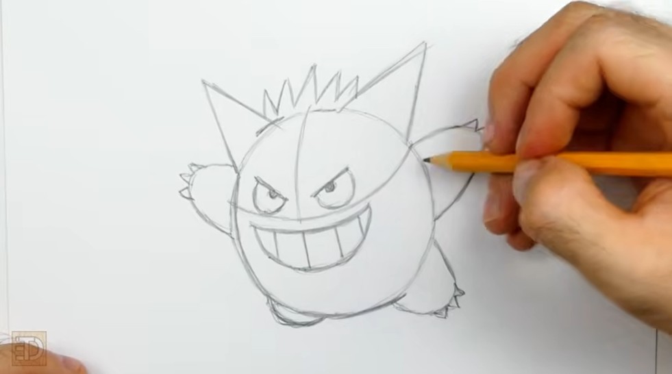 How to Draw Pokemon Gengar Body Outline