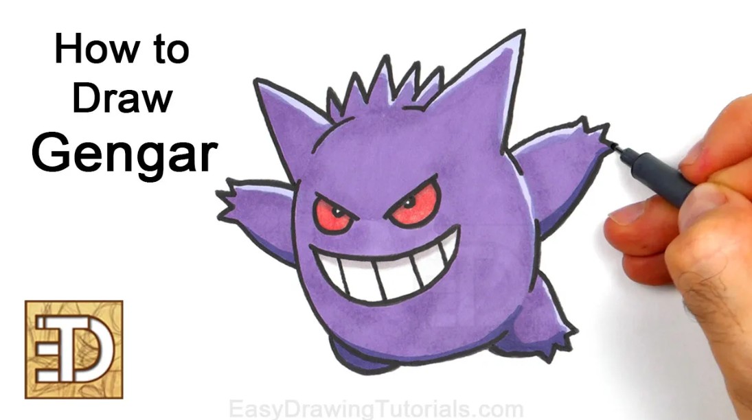 How to Draw Pokemon Gengar Final Illustration