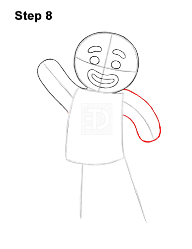 How to Draw Gingerbread Man Shrek Candy Cane 8
