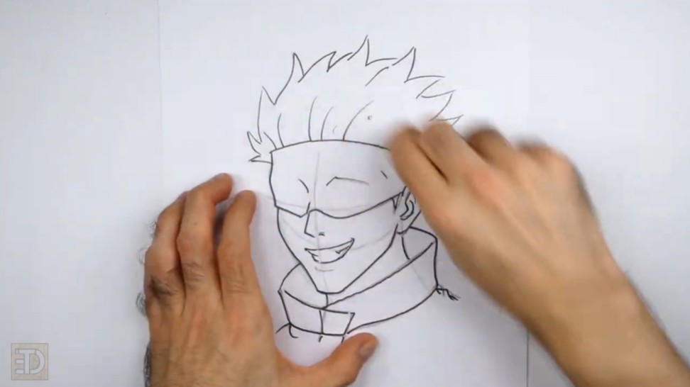 How to Draw Jujutsu Kaisen Gojo Ink and Erase