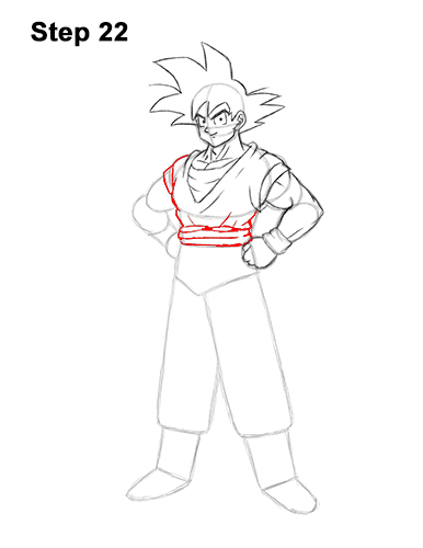 How to Draw Goku Full Body Dragon Ball Z 22