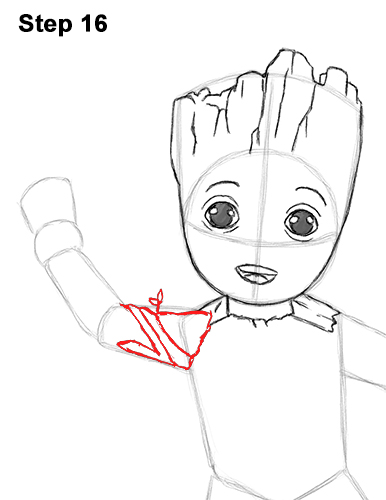 Draw Baby Groot Full Body Marvel 16 How to Draw Baby Groot Full Body Guardians of the Galaxy 16