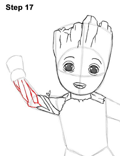 Draw Baby Groot Full Body Marvel 17 How to Draw Baby Groot Full Body Guardians of the Galaxy 17