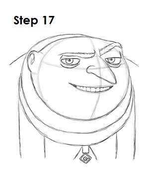 Draw Gru Step 17 Draw Gru Despicable Me 17