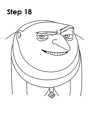 Draw Gru Step 18 Draw Gru Despicable Me 18