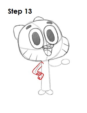 How to Draw Gumball Watterson Step 13 Draw Sailor Gumball Watterson Step 13