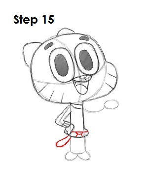 How to Draw Gumball Watterson Step 15 Draw Sailor Gumball Watterson Step 15