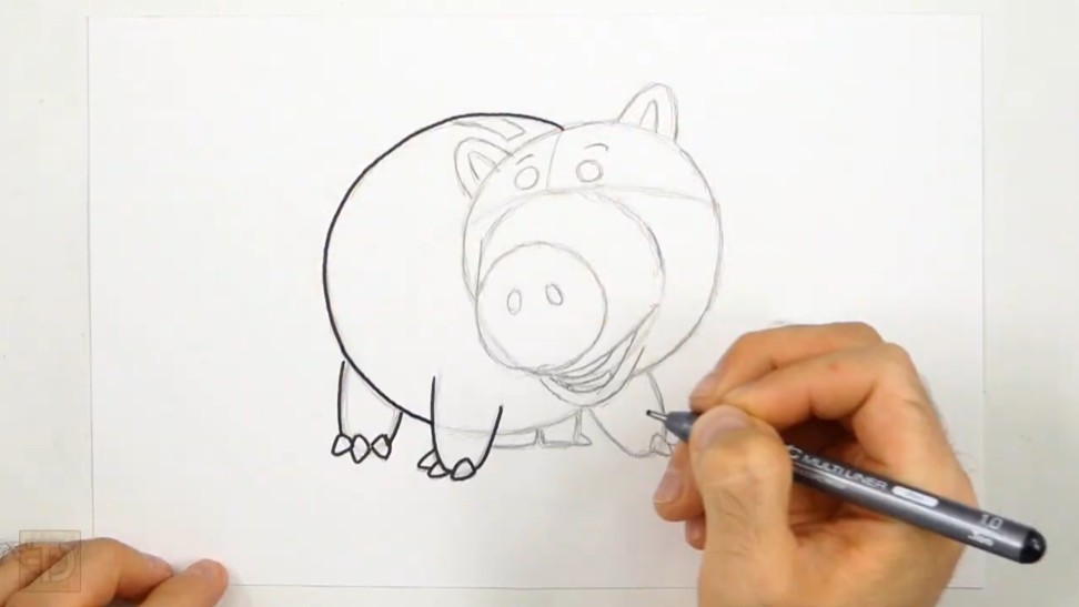 How to Draw Toy Story Hamm Details
