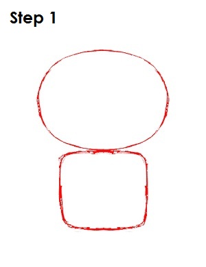 Draw Hello Kitty Step 1 Draw Hello Kitty Step 1