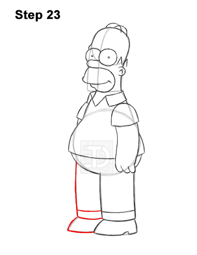 How to Draw Homer Simpson Full Body 23