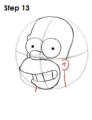 Draw Homer Simpson Step 13