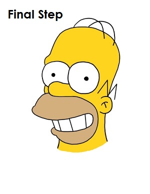 Draw Homer Simpson Last Step