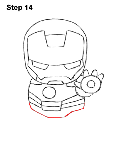 Draw Mini Chibi Cute Little Iron Man 14