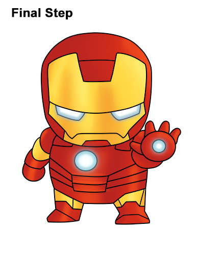Mini Iron Man Drawing Draw Mini Chibi Cute Little Iron Man