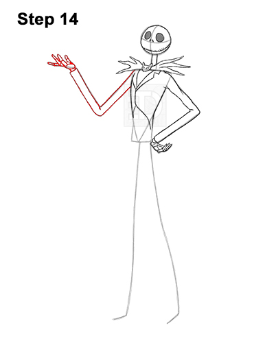 How to Draw Jack Skellington Nightmare Before Christmas Full Body 14