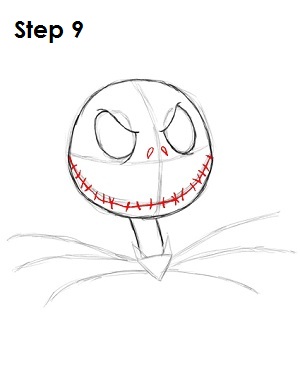 How to Draw Jack Skellington Step 9