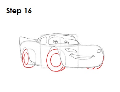 Draw Lightning McQueen Step 16