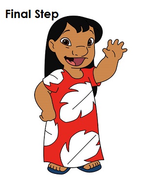 Completed Drawing of Lilo from Lilo and Stitch