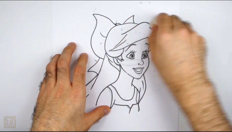 How to Draw Ariel Hair and Bow