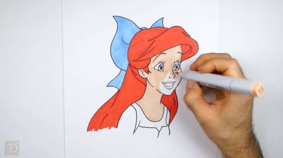 How to Draw Ariel Dress Details