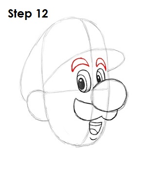How to Draw Luigi Step 12 How to Draw Luigi Step 12