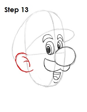 How to Draw Luigi Step 13 How to Draw Luigi Step 13