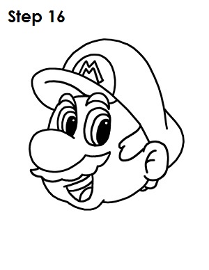 Draw Mario Nintendo Step 16 Draw Mario Nintendo Step 16