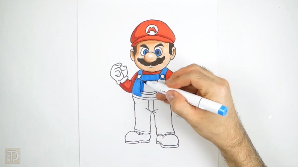 How to Draw Super Mario Color