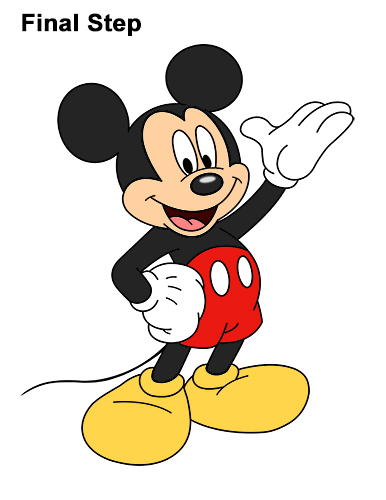 How to Draw Classic Mickey Mouse Full Body Disney Final