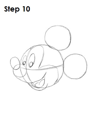 Draw Mickey Mouse Step 10 Draw Mickey Mouse Step 10