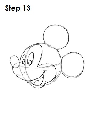 Draw Mickey Mouse Step 13 Draw Mickey Mouse Step 13