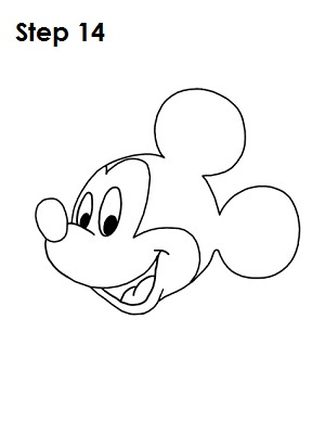 Draw Mickey Mouse Step 14 Draw Mickey Mouse Step 14