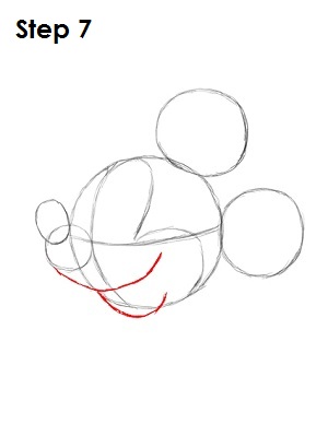 Draw Mickey Mouse Step 7 Draw Mickey Mouse Step 7