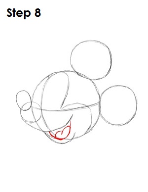 Draw Mickey Mouse Step 8 Draw Mickey Mouse Step 8