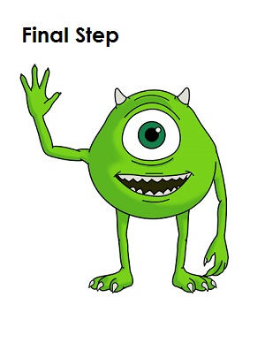How to Draw Mike Wazowski Step Last